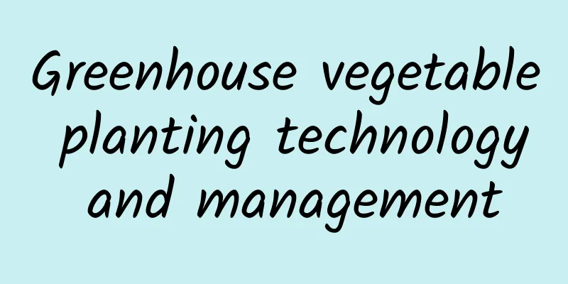 Greenhouse vegetable planting technology and management