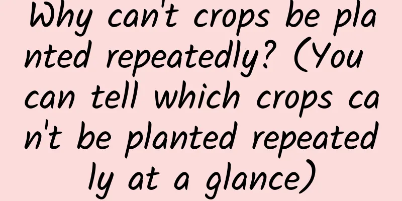 Why can't crops be planted repeatedly? (You can tell which crops can't be planted repeatedly at a glance)