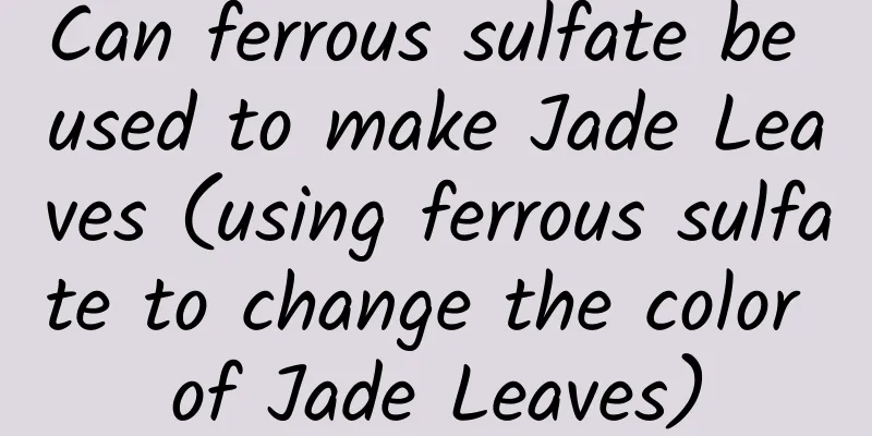 Can ferrous sulfate be used to make Jade Leaves (using ferrous sulfate to change the color of Jade Leaves)
