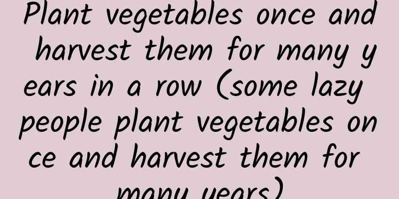 Plant vegetables once and harvest them for many years in a row (some lazy people plant vegetables once and harvest them for many years)