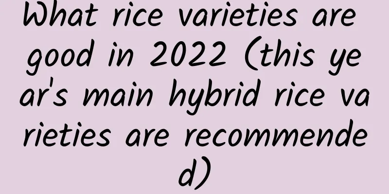 What rice varieties are good in 2022 (this year's main hybrid rice varieties are recommended)