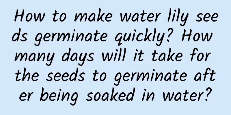 How to make water lily seeds germinate quickly? How many days will it take for the seeds to germinate after being soaked in water?