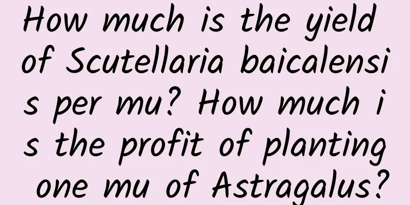 How much is the yield of Scutellaria baicalensis per mu? How much is the profit of planting one mu of Astragalus?