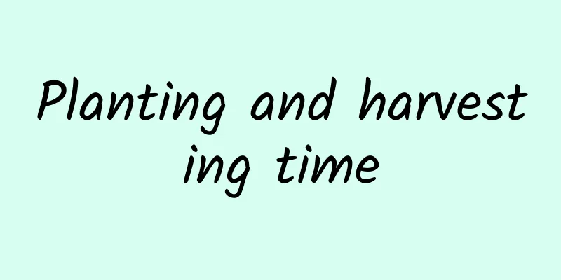 Planting and harvesting time