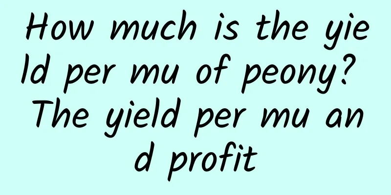 How much is the yield per mu of peony? The yield per mu and profit