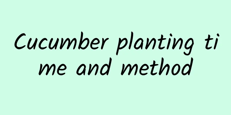 Cucumber planting time and method