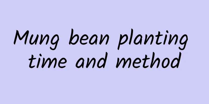 Mung bean planting time and method