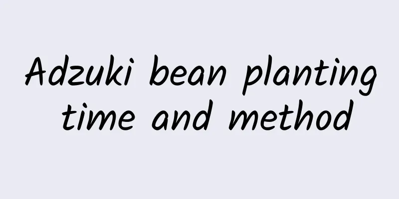 Adzuki bean planting time and method