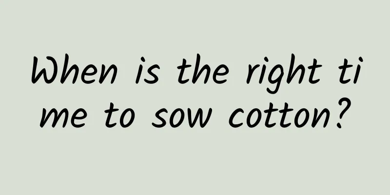 When is the right time to sow cotton?
