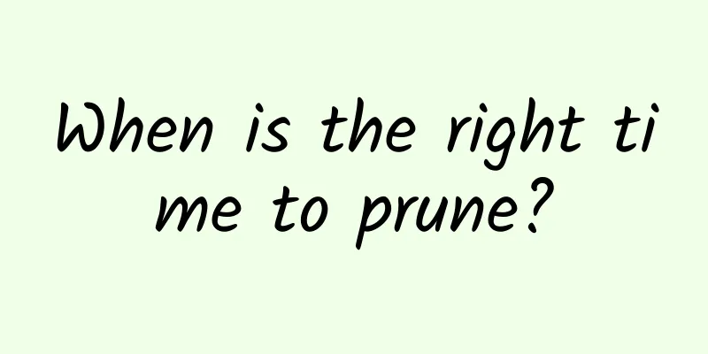 When is the right time to prune?