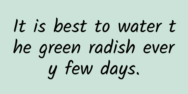 It is best to water the green radish every few days.