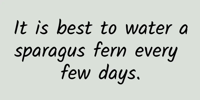It is best to water asparagus fern every few days.