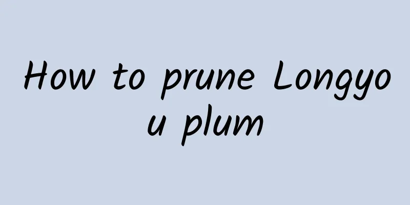 How to prune Longyou plum