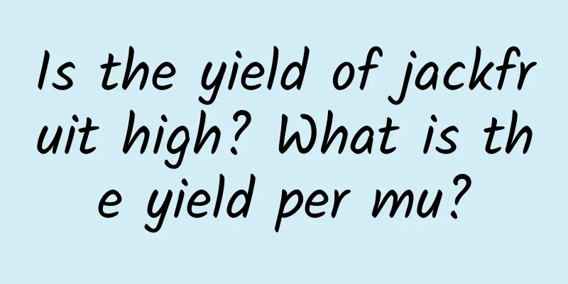 Is the yield of jackfruit high? What is the yield per mu?