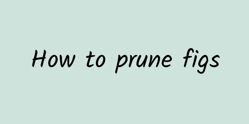 How to prune figs