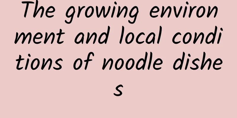 The growing environment and local conditions of noodle dishes