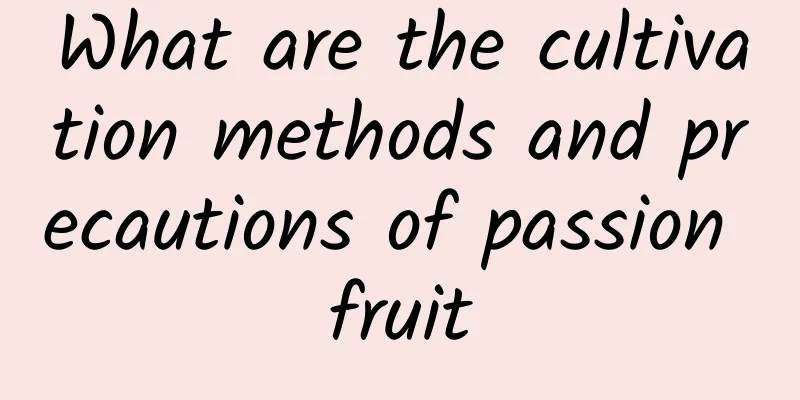 What are the cultivation methods and precautions of passion fruit
