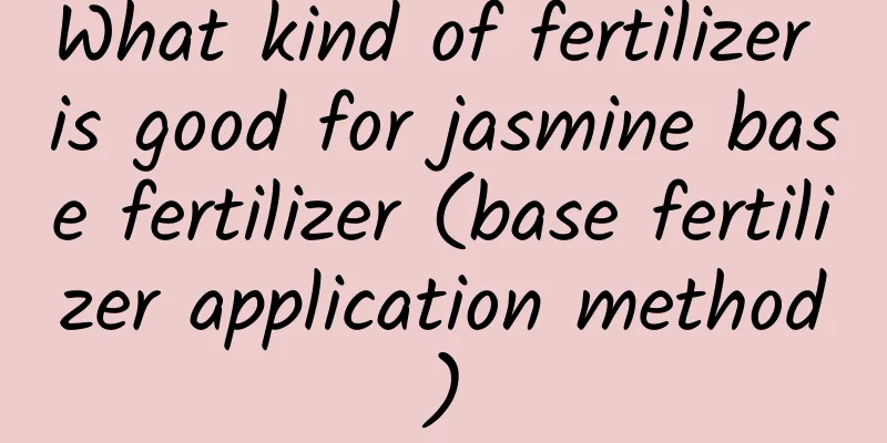 What kind of fertilizer is good for jasmine base fertilizer (base fertilizer application method)