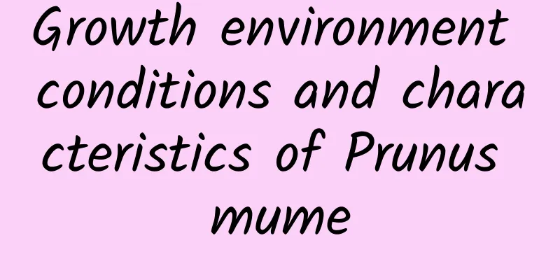 Growth environment conditions and characteristics of Prunus mume