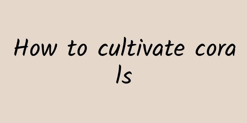 How to cultivate corals